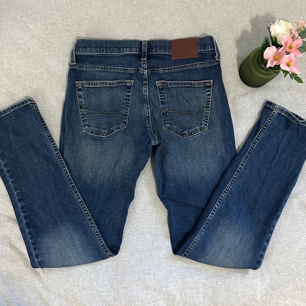 Hollister Mens Skinny Denim Jeans in a Dark/mid wash in 29W, 32L - Picture 2 of 4